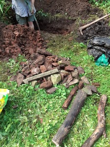 5. Lesley piled up rocks, logs and small branches
